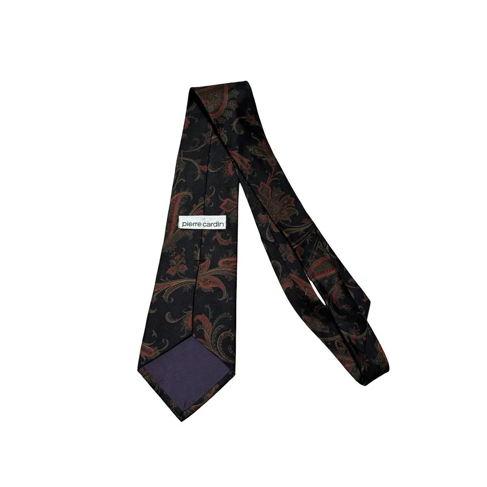 Pierre Cardin Men's All Silk Tie Geometric Paisley Print 3 3/4